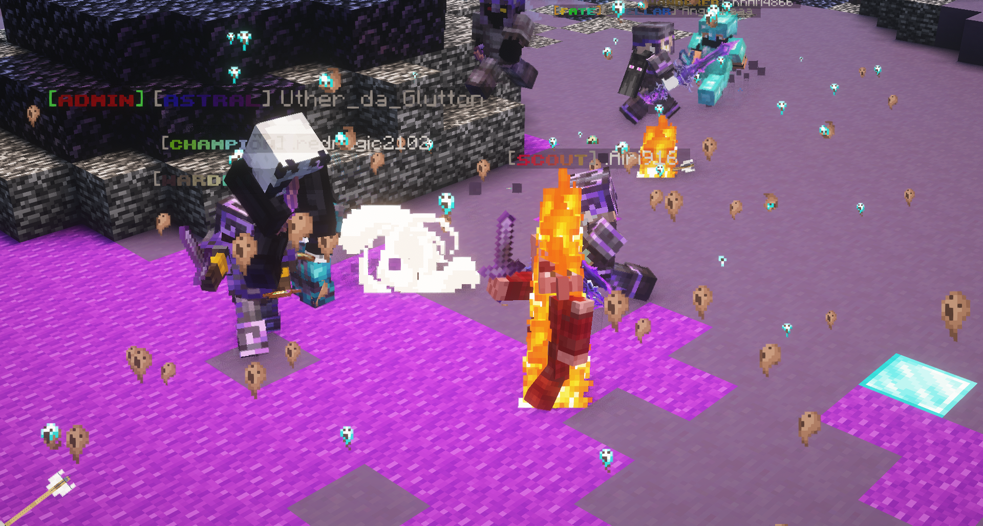 A custom dungeon entrance under a violet sky